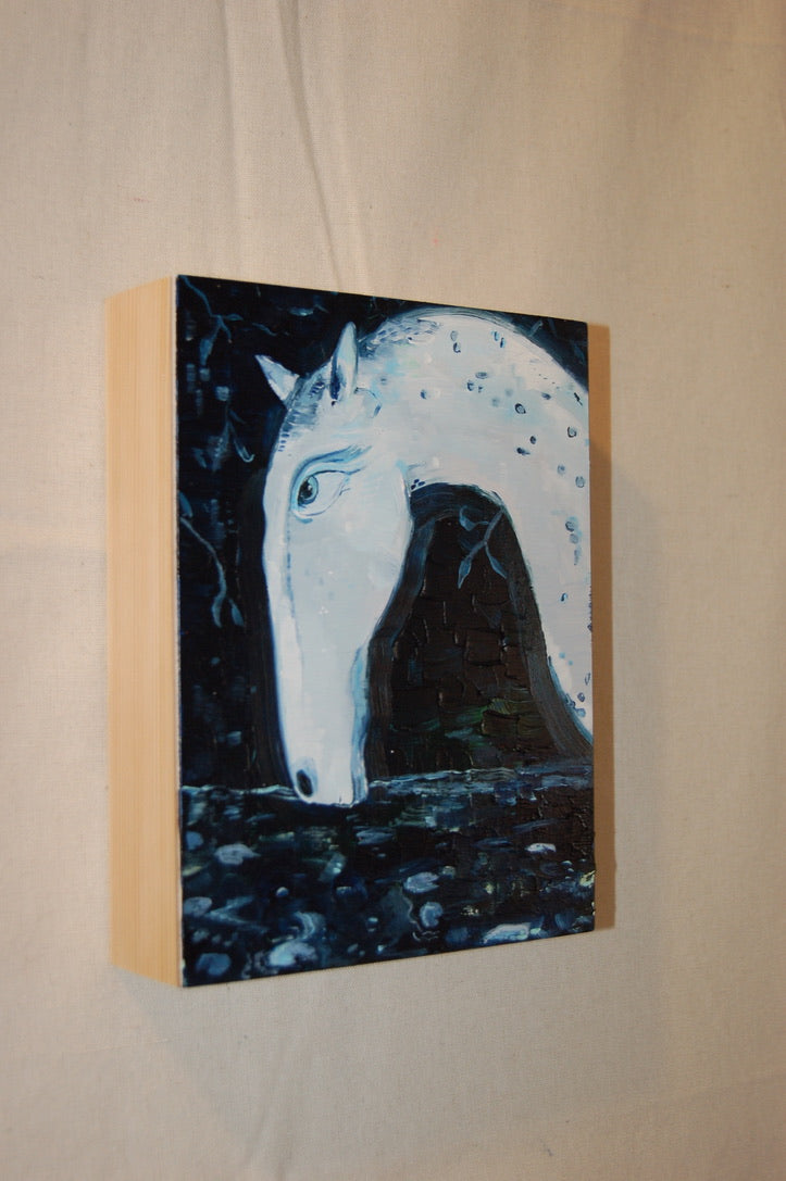 Grey Horse: Acrylic on Panel