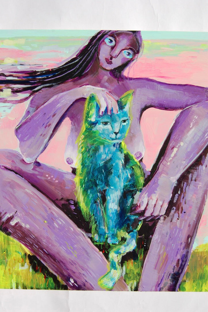 Purr: Acrylic on Panel