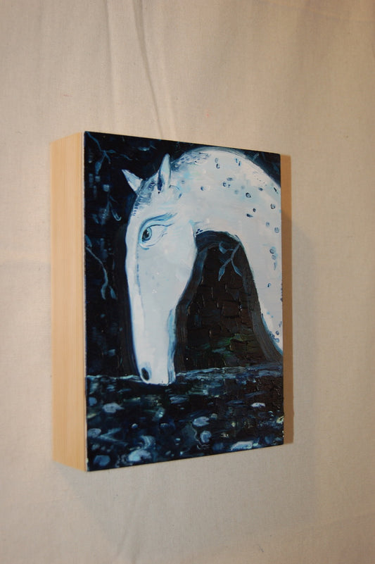 Grey Horse: Acrylic on Panel