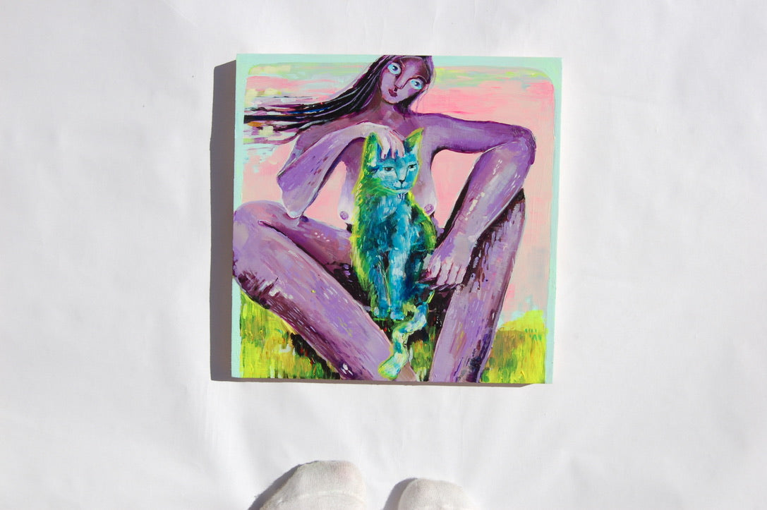 Purr: Acrylic on Panel